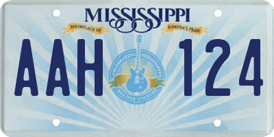 MS license plate AAH124