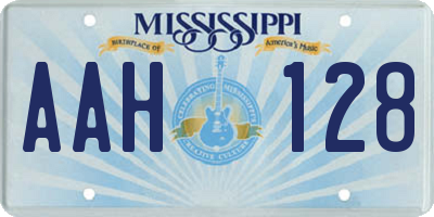 MS license plate AAH128