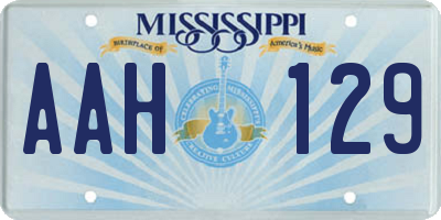 MS license plate AAH129