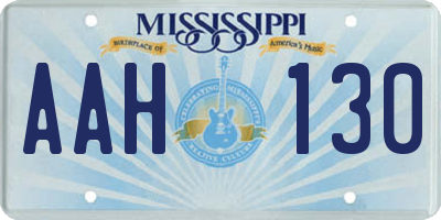 MS license plate AAH130