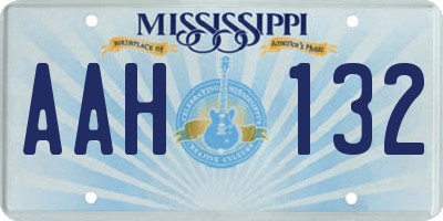 MS license plate AAH132