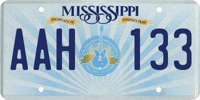 MS license plate AAH133