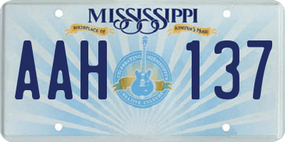 MS license plate AAH137