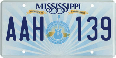 MS license plate AAH139