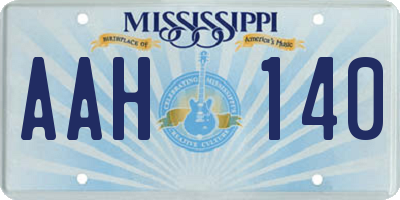 MS license plate AAH140