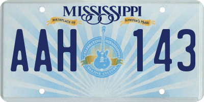 MS license plate AAH143