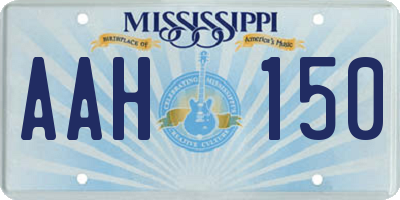 MS license plate AAH150