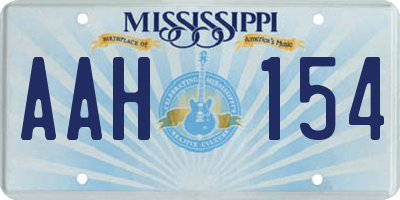 MS license plate AAH154