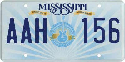 MS license plate AAH156