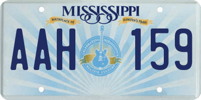 MS license plate AAH159