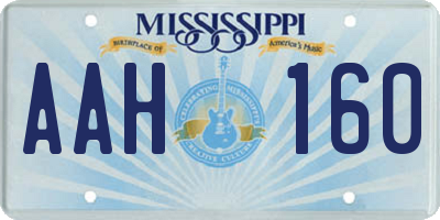 MS license plate AAH160