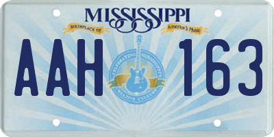 MS license plate AAH163