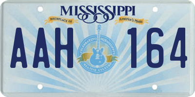 MS license plate AAH164