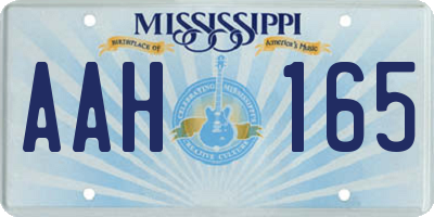 MS license plate AAH165