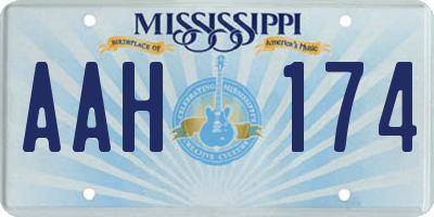 MS license plate AAH174