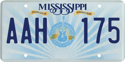 MS license plate AAH175