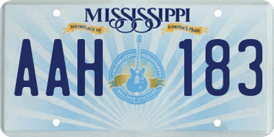 MS license plate AAH183