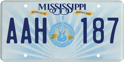 MS license plate AAH187