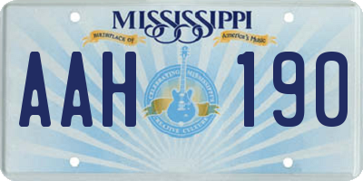 MS license plate AAH190