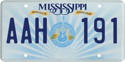 MS license plate AAH191