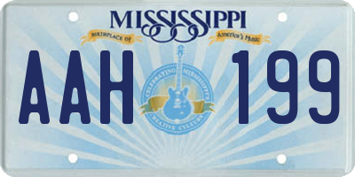 MS license plate AAH199