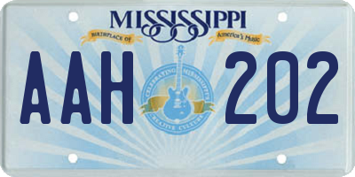 MS license plate AAH202