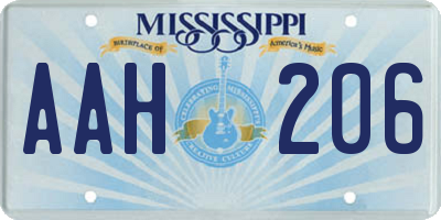 MS license plate AAH206