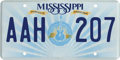 MS license plate AAH207