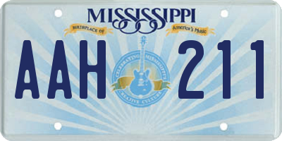 MS license plate AAH211