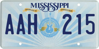 MS license plate AAH215