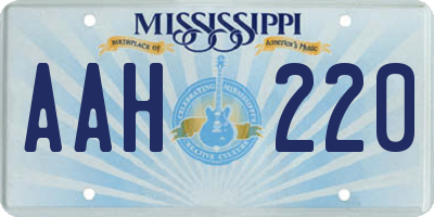 MS license plate AAH220