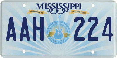 MS license plate AAH224