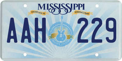 MS license plate AAH229