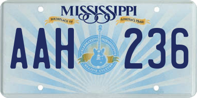 MS license plate AAH236