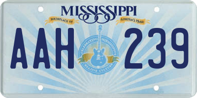 MS license plate AAH239