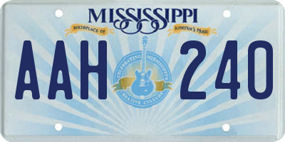 MS license plate AAH240