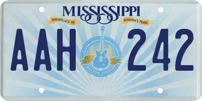 MS license plate AAH242