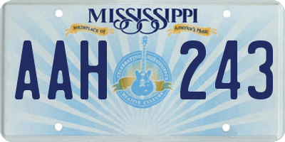 MS license plate AAH243