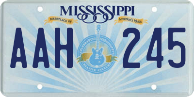 MS license plate AAH245