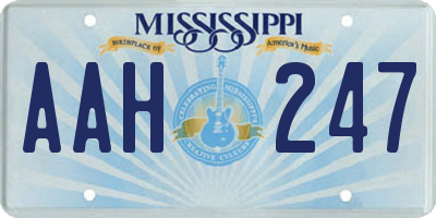 MS license plate AAH247