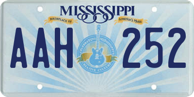 MS license plate AAH252