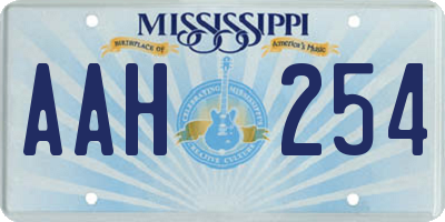 MS license plate AAH254