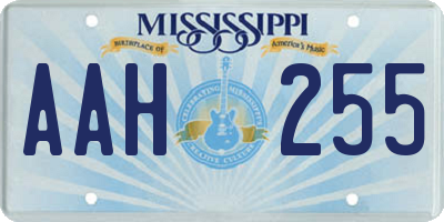 MS license plate AAH255