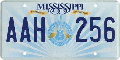 MS license plate AAH256