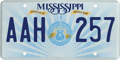 MS license plate AAH257