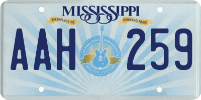 MS license plate AAH259