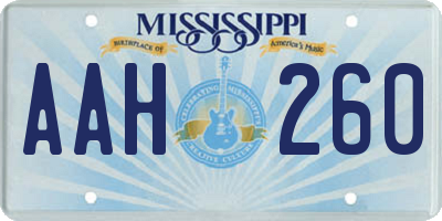 MS license plate AAH260