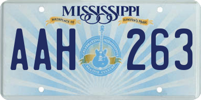 MS license plate AAH263