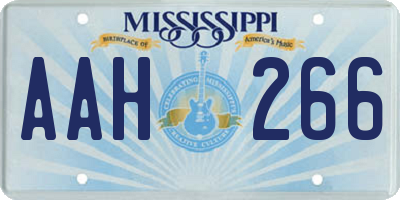 MS license plate AAH266