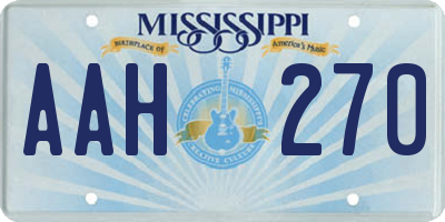 MS license plate AAH270